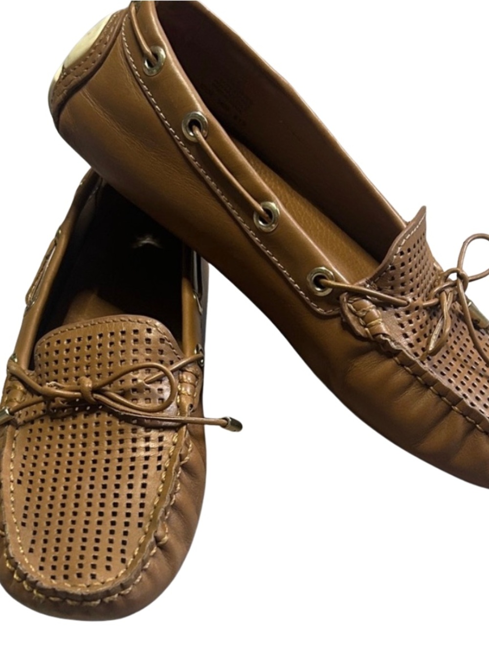 Tory Burch Leather Loafers, Size 6.5, Brown, Boat Shoes, Moccasins, Driving Shoe